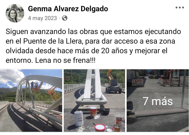 La adecuación del puente de La Llera, en La Pola, parada al poco de haber sido anunciada por la Alcaldía